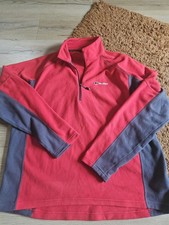 Berghaus Fleece 1/4 Zip Mid Layer Jumper Red Grey Size XL FREEPOST 