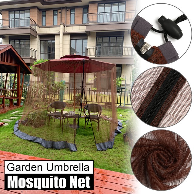 Sun Shade Cover Fly Screen Enclosure Parasol Mesh Outdoor Umbrella Mosquito Net Ebay