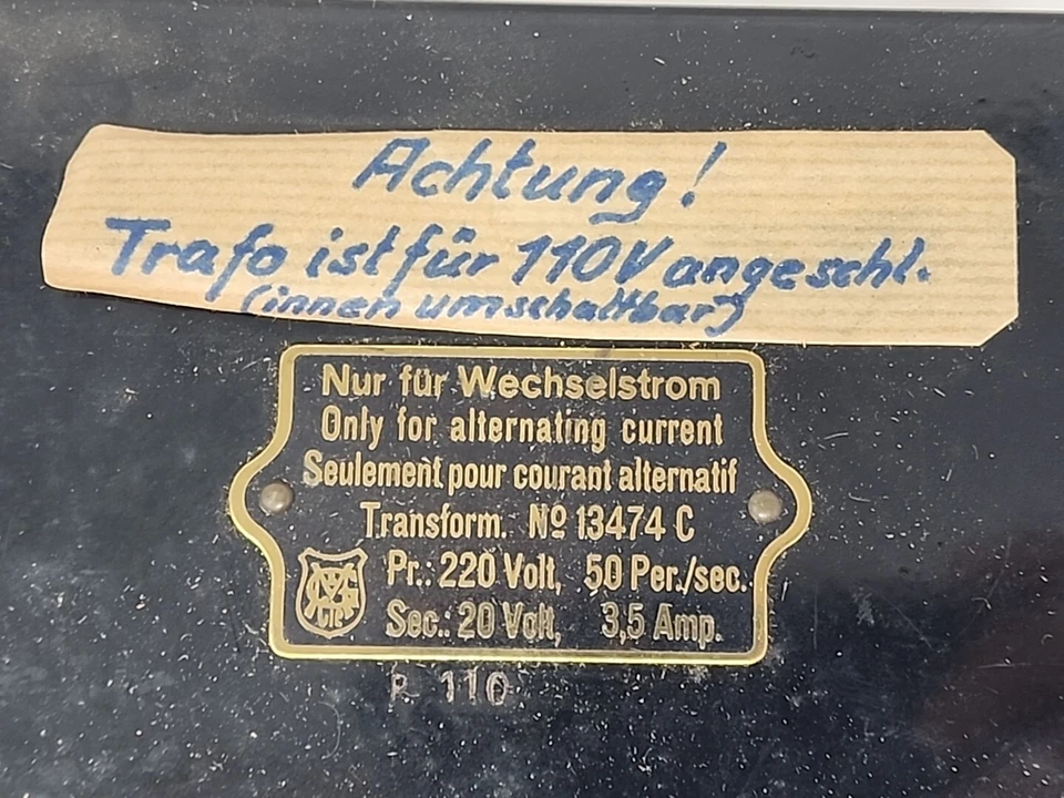 Antigua fuente de alimentación transformador Marklin Trains Pri - 220V Sec - 20v Orig. Caja Foto 4 de 4