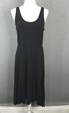 Gap Dress Womens Medium M Ponte Peplum Hem Midi Dress Black Sleeveless New
