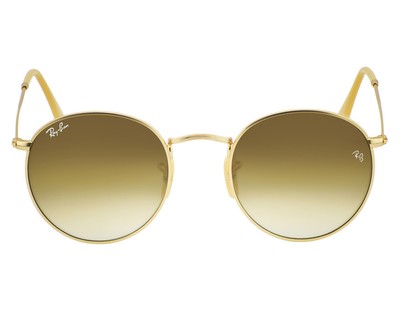 Ray-Ban Sunglasses RB3447 Round Metal Gold Frame Light Brown Lenses 50mm Unisex
