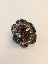 Sterling Silver 925 Multi Color Ring for Women Flower