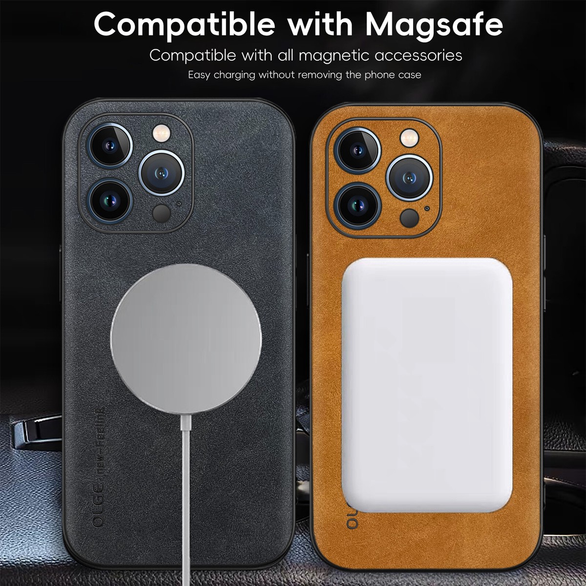 For iPhone 17 Pro Max 16e 15 14 13 12 Luxury Leather Magnetic