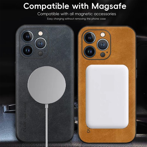 For iPhone 16 Pro Max 15 14 13 12 11 Luxury Leather Magnetic Rugged Case Cover - Picture 4 of 13