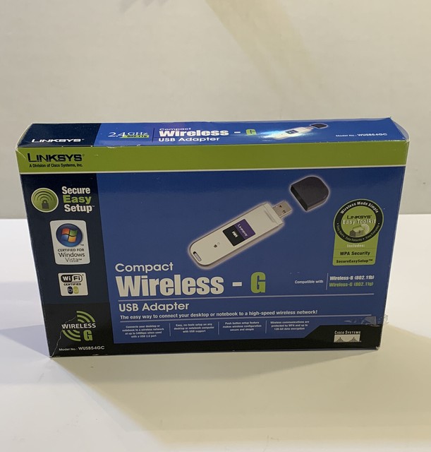 Linksys Compact Wireless-G USB adapter WUSB54GC New Open Box Linksys Compact Wireless-G USB adapter WUSB54GC New Open Box