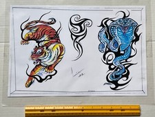 Vintage Art Tattoo Flash Sheet Mauricio 1993 /T67