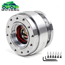 Silver Steering Wheel Quick Release Hub Adapter Snap Off Boss Kit 6 Holes