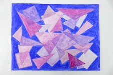 Wilhelm Klußmann Aquarell 2003 sig. Dreiecke 40x30cm N-1716