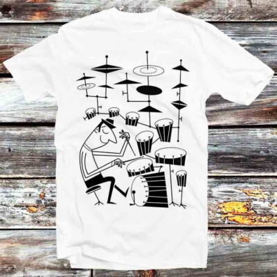 Play That Beat Drummer Drums Classic Jazz Rock T-Shirt B1081