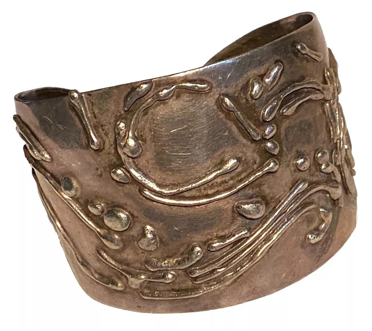 LARGE SILVER STUDIO ARTISAN REPOUSSÉ BRUTALIST MO… - image 19