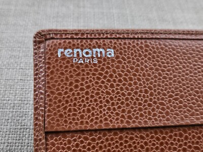 Renoma Paris Long Wallet Brown Leather Card Holder Clutch Purse