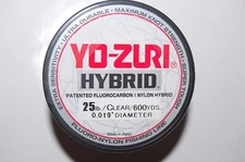 yo zuri fluorocarbon nylon hybrid 25lb lo-vis clear 600yds spool fishing line
