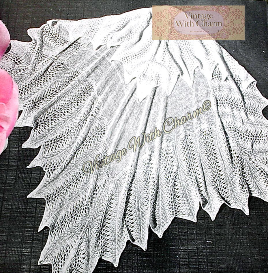 Vintage 40s Knitting Pattern Shetland Shawl For Baby FREE UK P&P