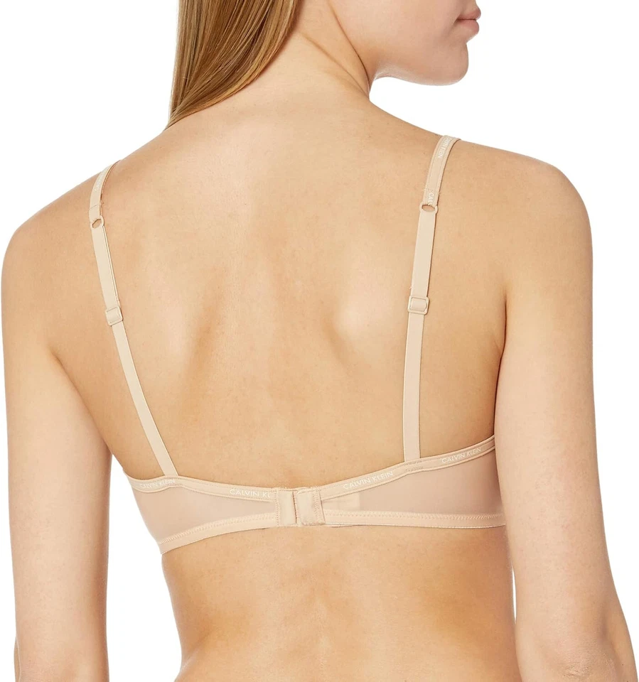 Calvin Klein Sheer Marquisette Lightly Lined Demi Bra Bare, 32C - Image 2 of 2