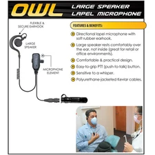 Tactical Ear Gadgets OWL Quick Release Earpiece for ICOM F Series (See List)