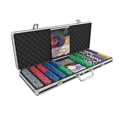 Set Poker Deluxe Con 500 Fiches - Carte Bullets, Pulsante Dealer, Guida Al Texas Hold'em - Foto 10