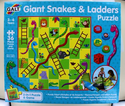Jumbo Spiele Puzzle Bodenpuzzle 36T Schlangen & Leitern 80x80cm B-Ware OVP besch