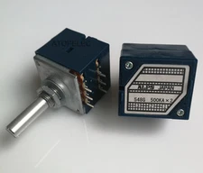 Japan ALPS RK27 500KAX2 LOG Stereo Volume Potentiometer Dual 500K Slotted Shaft