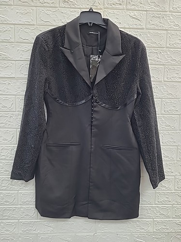 Neu Maniere de Voir Strass Korsett Blazer schwarz Kleid Gr. 12