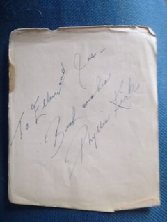 House Of Wax Twilight Zone PHYLLIS KIRK Opera PATRICE MUNSEL hand signed page