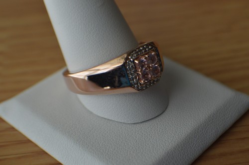 0.75ct Narsipatnam Pink Spinel / Zircon Ring 18k RG over Fine Silver Size 13 - Picture 9 of 12