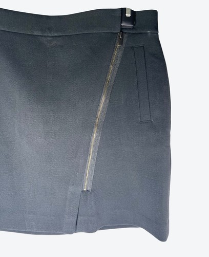 Banana Republic Womens Black Asymmetrical Zip Mini Skirt Size 6 - Picture 10 of 15