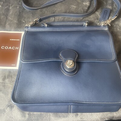 バッグ Vintage Coach Day Pack Navy Leather USA Vintage Rare Classic Coach Navy Blue Bag Leather Unique Classic