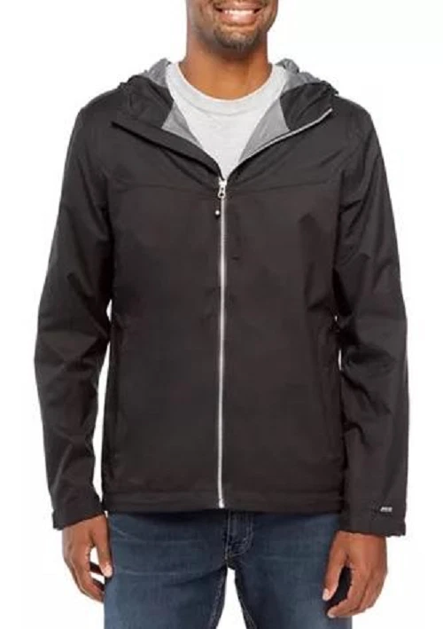 NEW HI-TEC BLACK WATERPROOF STORM HOODED MEN JACKET SIZE L $100