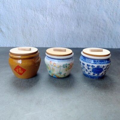 1:6 Dollhouse Mini Ceramic Rice Storage Jar Farm Water Tank Accessories