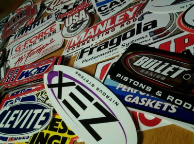 Lot of 20 Assorted Racing Decals NASCAR Drag Race Style Hot Rod Stickers 