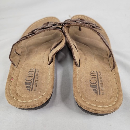 Cliffs Brown Floral Sandals By White Mountain Sz 9M Minor Wear - Picture 5 of 8