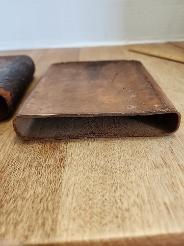 Antique Leather Cigar Case 5" x 5" x 1" - Picture 12 of 12