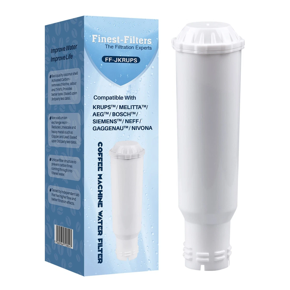 Filtro De Agua Para Cafetera Compatible Con Krups F088 Melitta 192830 Pro Aqua