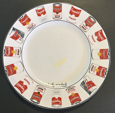 Vintage Andy Warhol Campbell Tomato Soup block Can Art Dinner