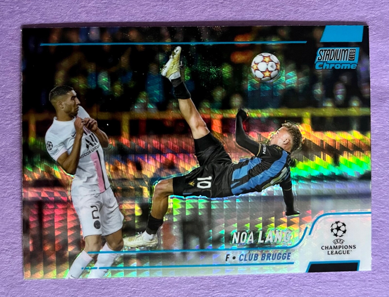 Noa Lang 2021-22 Topps Stadium Club Chrome Champions BLUE PRISM REFRACTOR #65