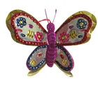 3D Layered Metal Butterfly Suncatcher Ornament Purple Body Red and Blue Wings