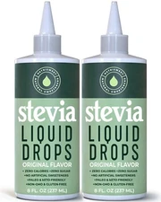 Nastrisweet Liquid Stevia Drops 8 fl oz 2pack, Plant-Based Keto Sugar Substitute