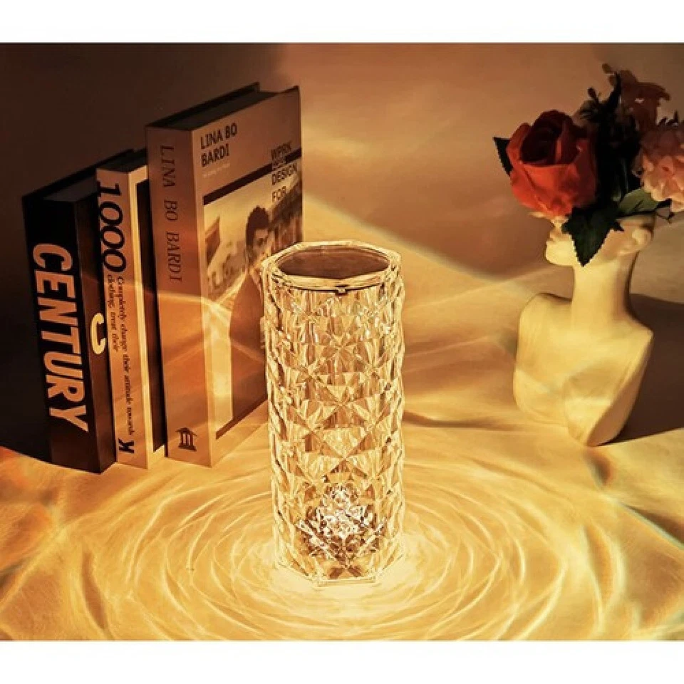 lampada da tavolo led ricaricabile tipo cristallo touch rgb bar casa hotel nuovo - Immagine 2 di 4