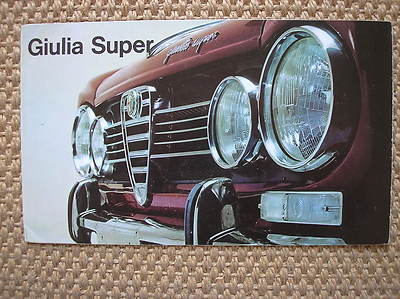 Alfa Romeo Giulia Super Sales Brochure Original Complete UK
