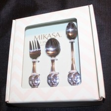 New MIKASA 3 Piece Flatware Set for Baby Teddy Bear Theodore