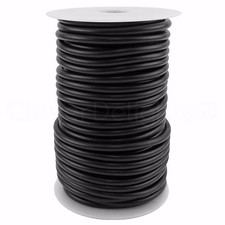 Black Solid Rubber Cord - 5mm Round - 10 Yards - Beading Craft Necklace - 3/16"