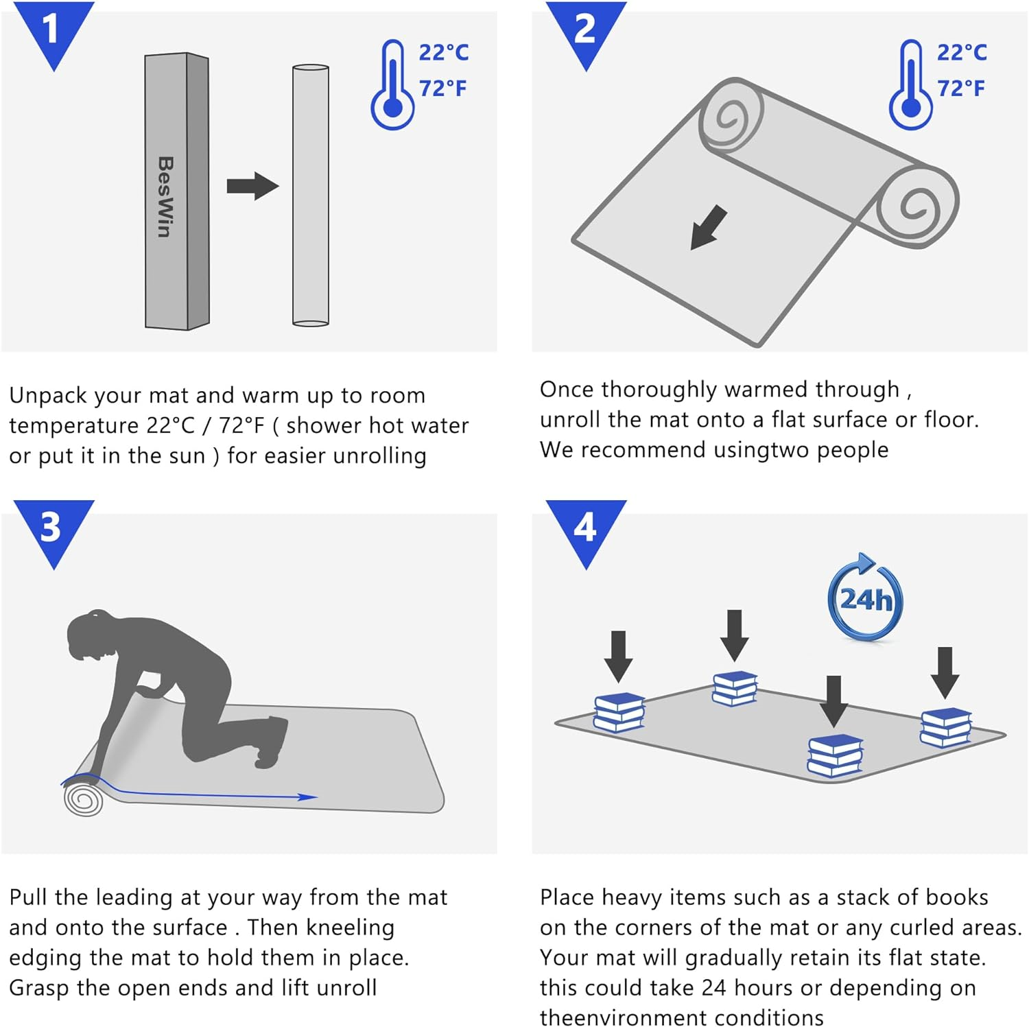 BesWin Office Chair Mat for Hardwood Floor 36"x48" Clear PVC Desk