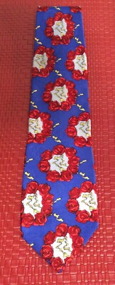 Grateful Dead Steal Your Face Neck Tie Yellow Red Blue 100%  Silk First Set