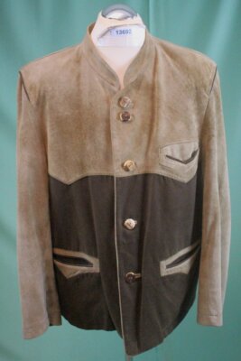 Orig MEINDL Leather Traditional Janker 50/L Brown Vintage Genuine Deer Buttons