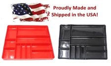 JSPManufacturing Stackable Lightweight 10 Compartment Organizer TrayBlack or Red