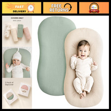 Muslin Baby Lounger Cover 2 Pack, 100 Cotton Soft  Breathable Slipcover, Green