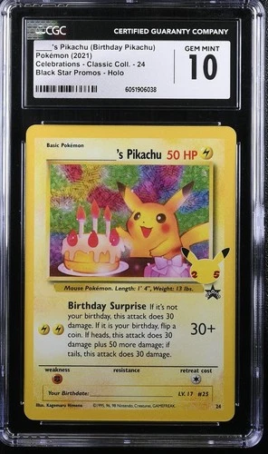 ______'s Pikachu 24/53 25th Celebrations: Classic Collection Holo CGC 10