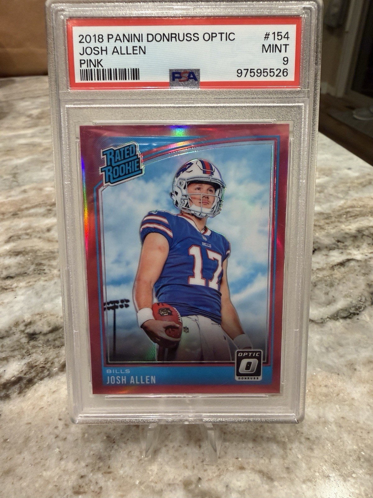 2018 Panini Donruss optic pink Rated Rookie Josh Allen Psa 9