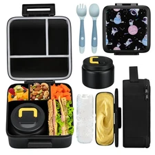 Bento Lunch Box for Kids With 8oz Soup Thermo,Leak-proof Lunch Containers wit...