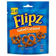 Flipz Salted Caramel Flavour Coated Pretzel Snacks £1.49 PMP 80g × 12 × 1